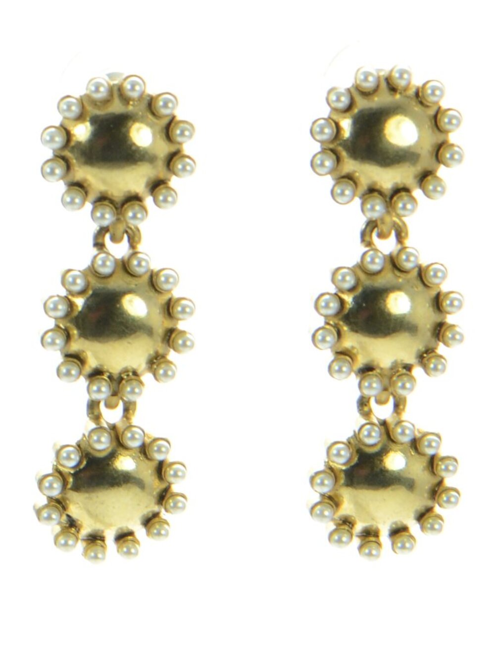 Oscar De La Renta Gold-tone Pearl Drop Earrings